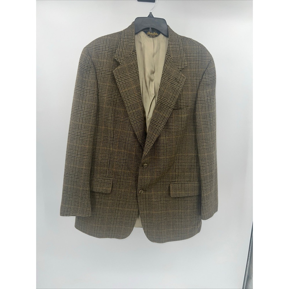 Men's blazer brookbrothers plaid brown size 42
